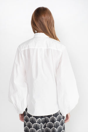 ODEEH - Balloon Sleeve Blouse, White