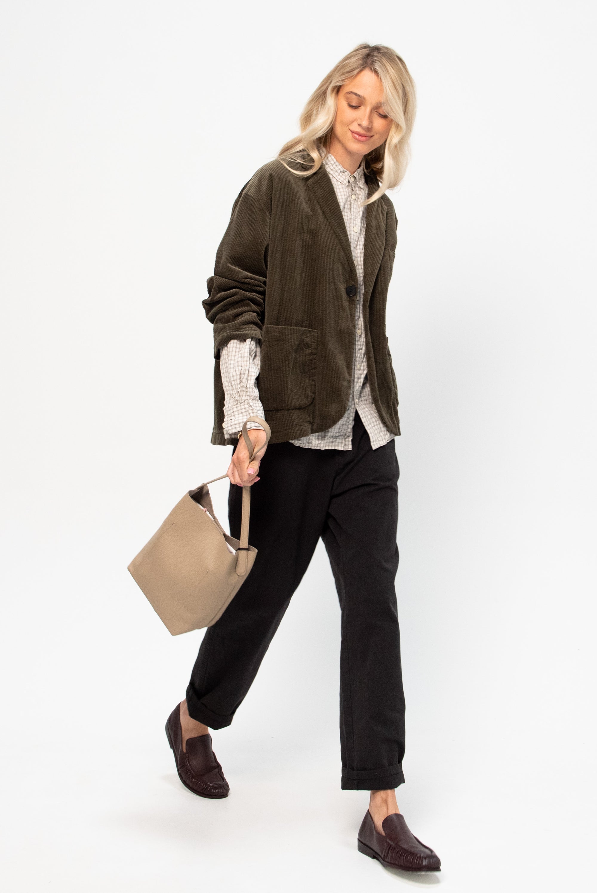 Corduroy Tailored Jacket, Khaki