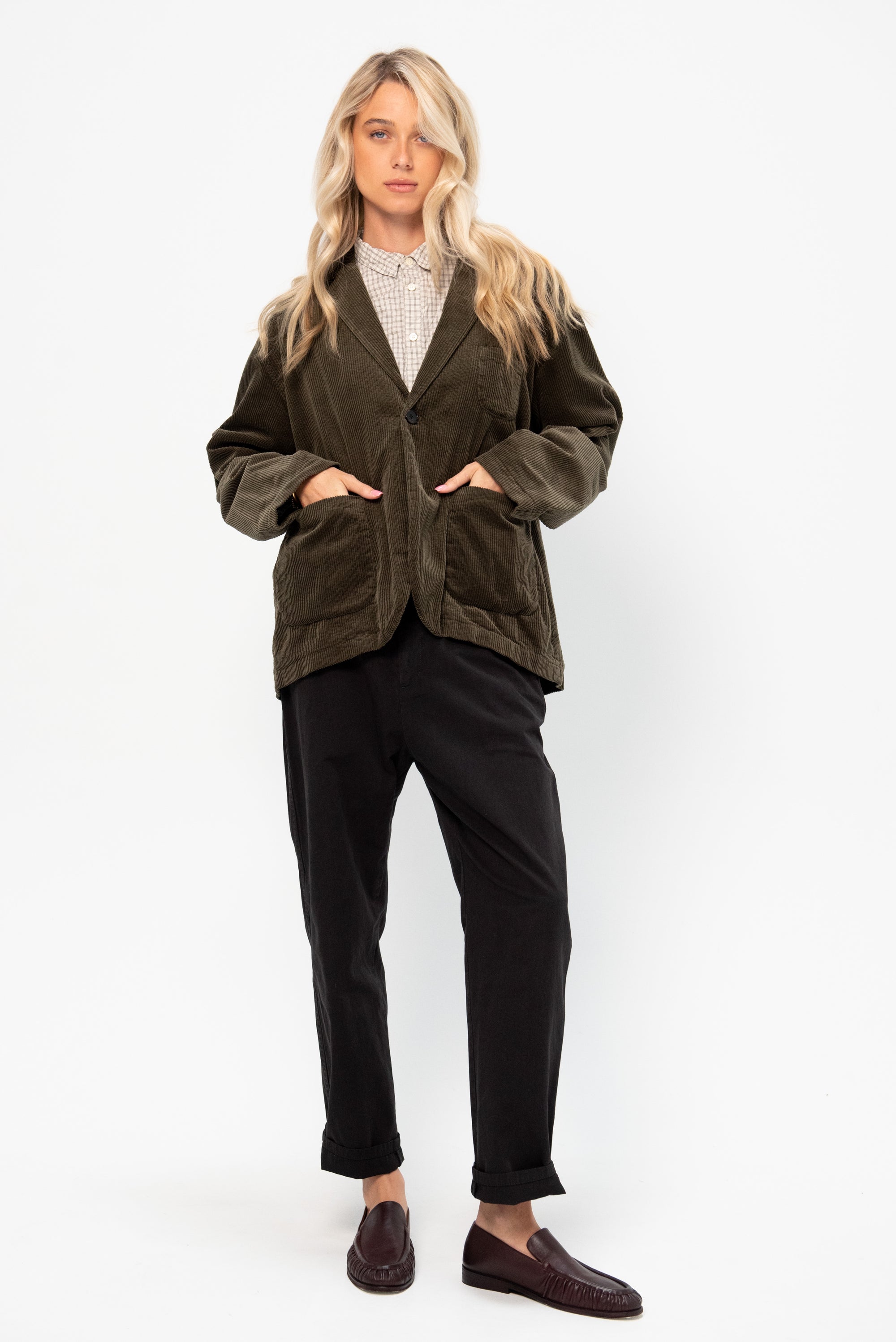 Corduroy Tailored Jacket, Khaki