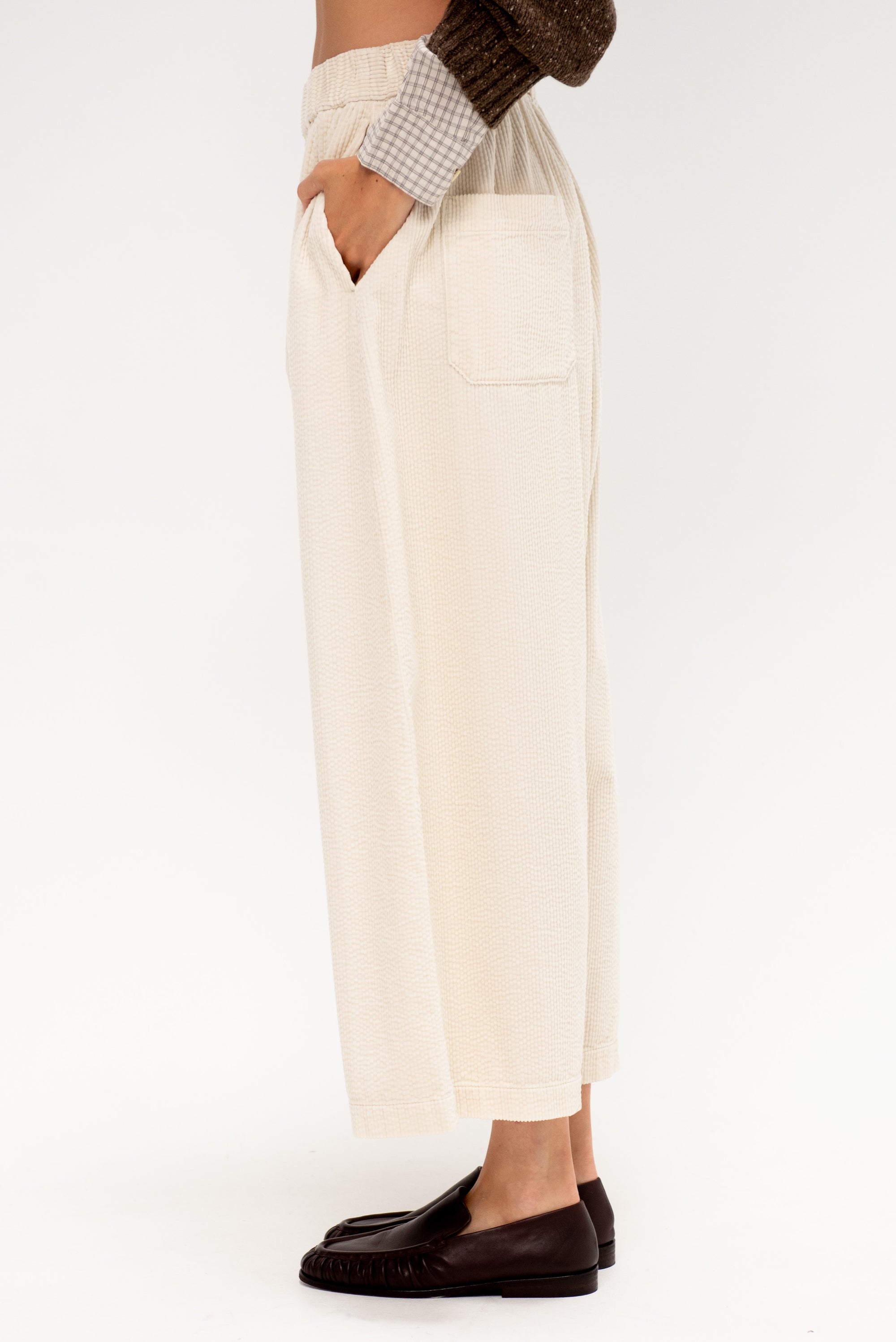 Corduroy Sarrouel Pants, Ivory