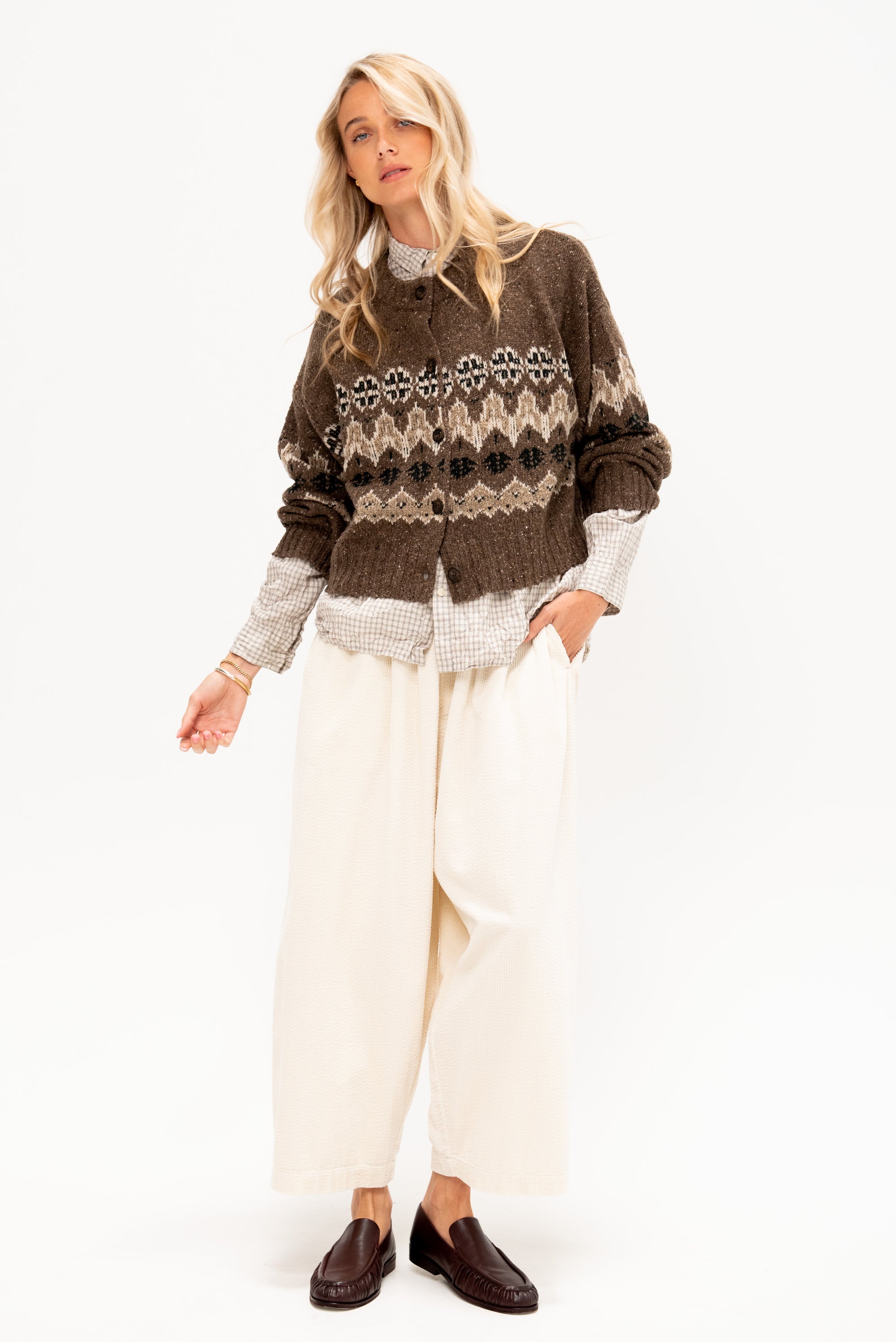 Corduroy Sarrouel Pants, Ivory