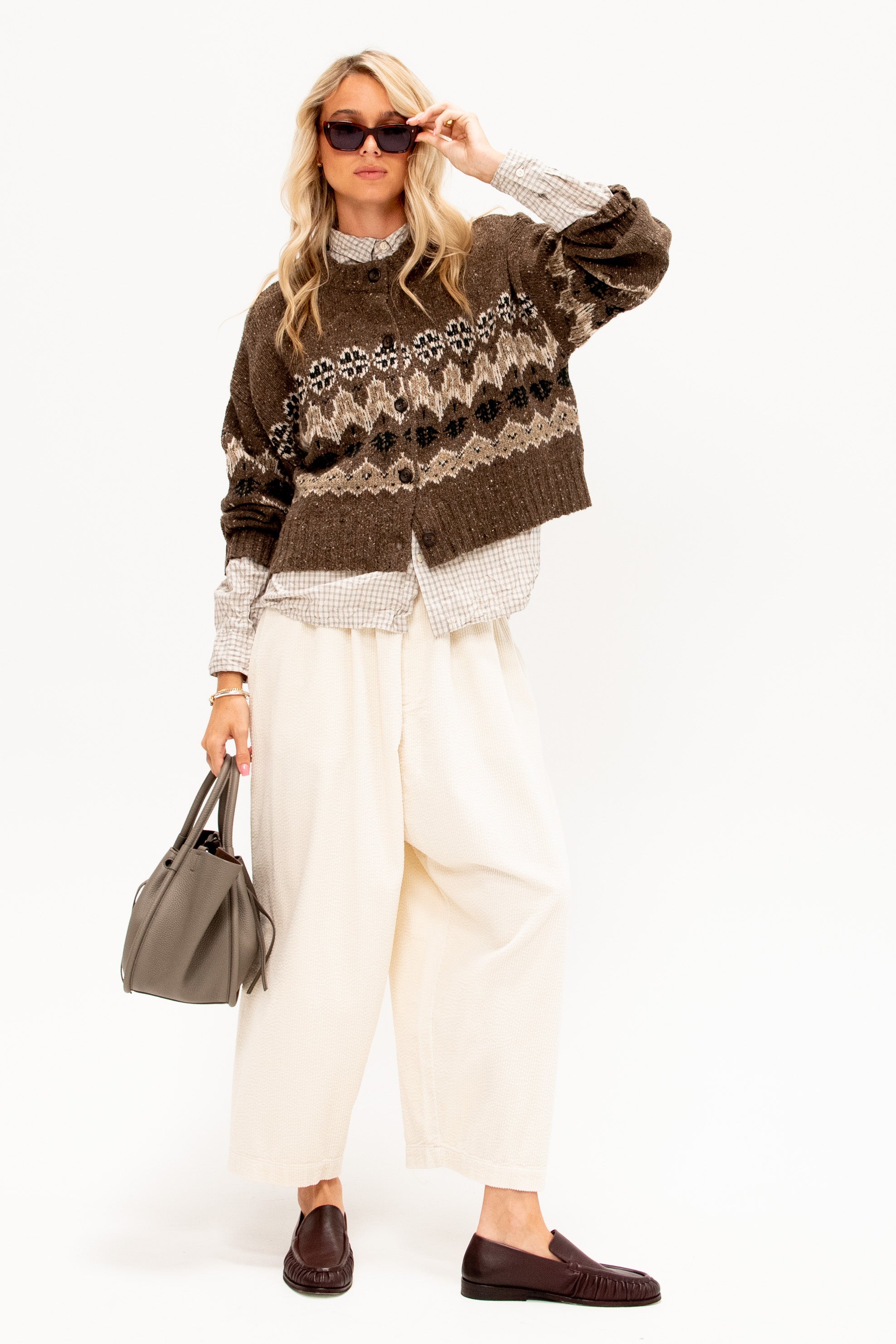 Corduroy Sarrouel Pants, Ivory