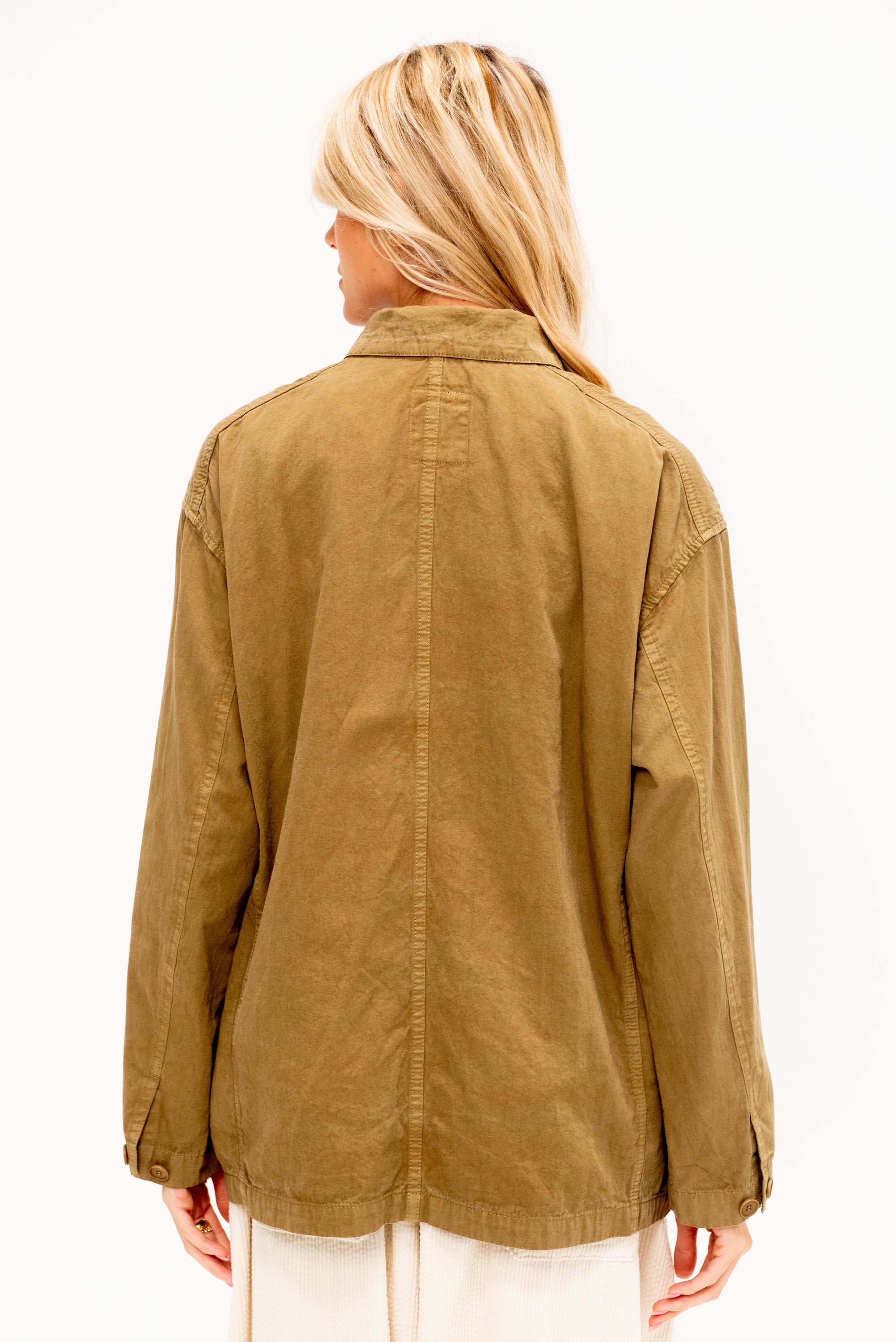 Cotton Grosgrain Hunting Jacket, Beige