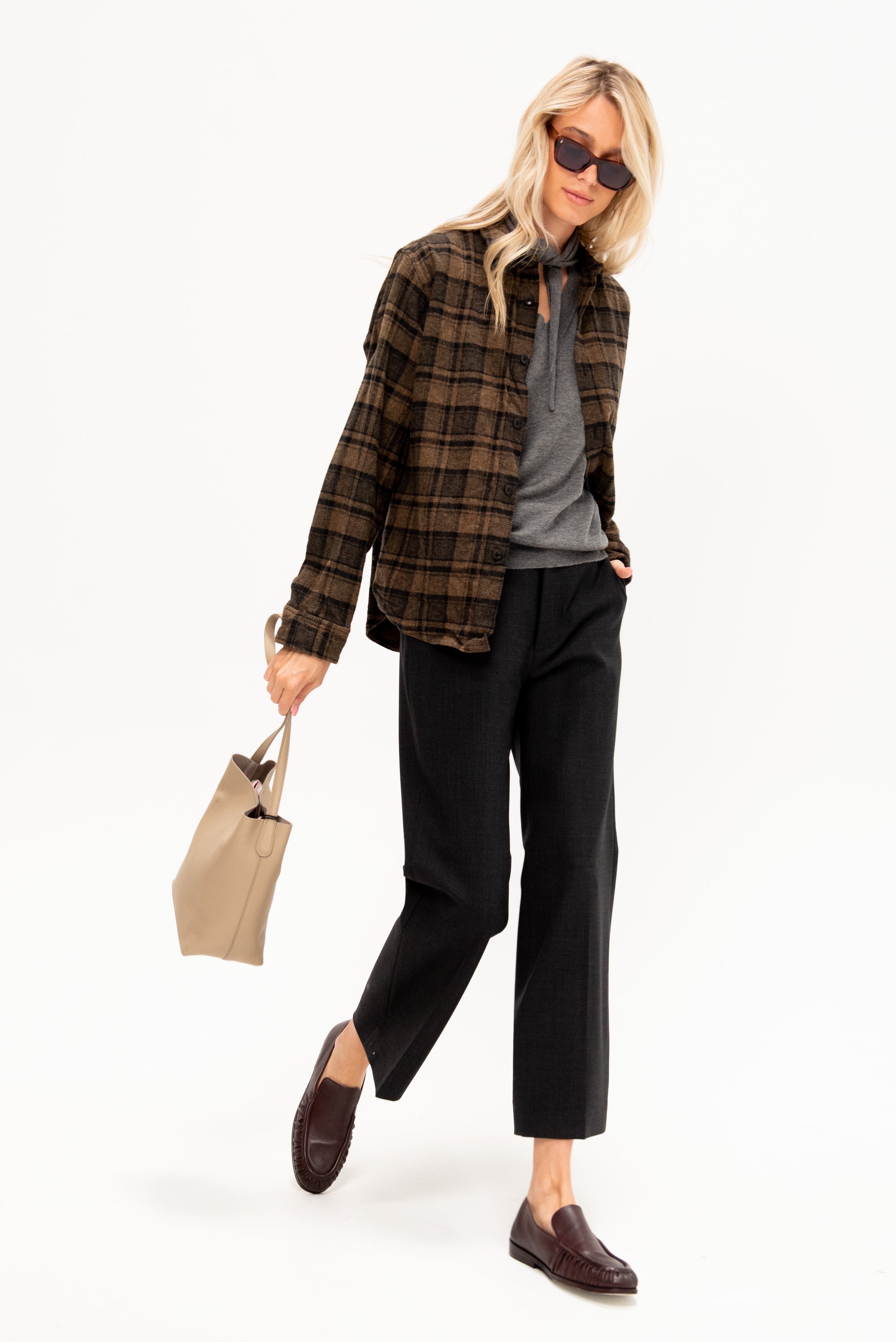 Triple Low Twist Shirt Jacket, Brown