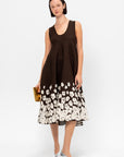 Alba Dress, Chocolate & Off-White