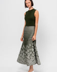 Kaia Skirt, Military Green & Off-White