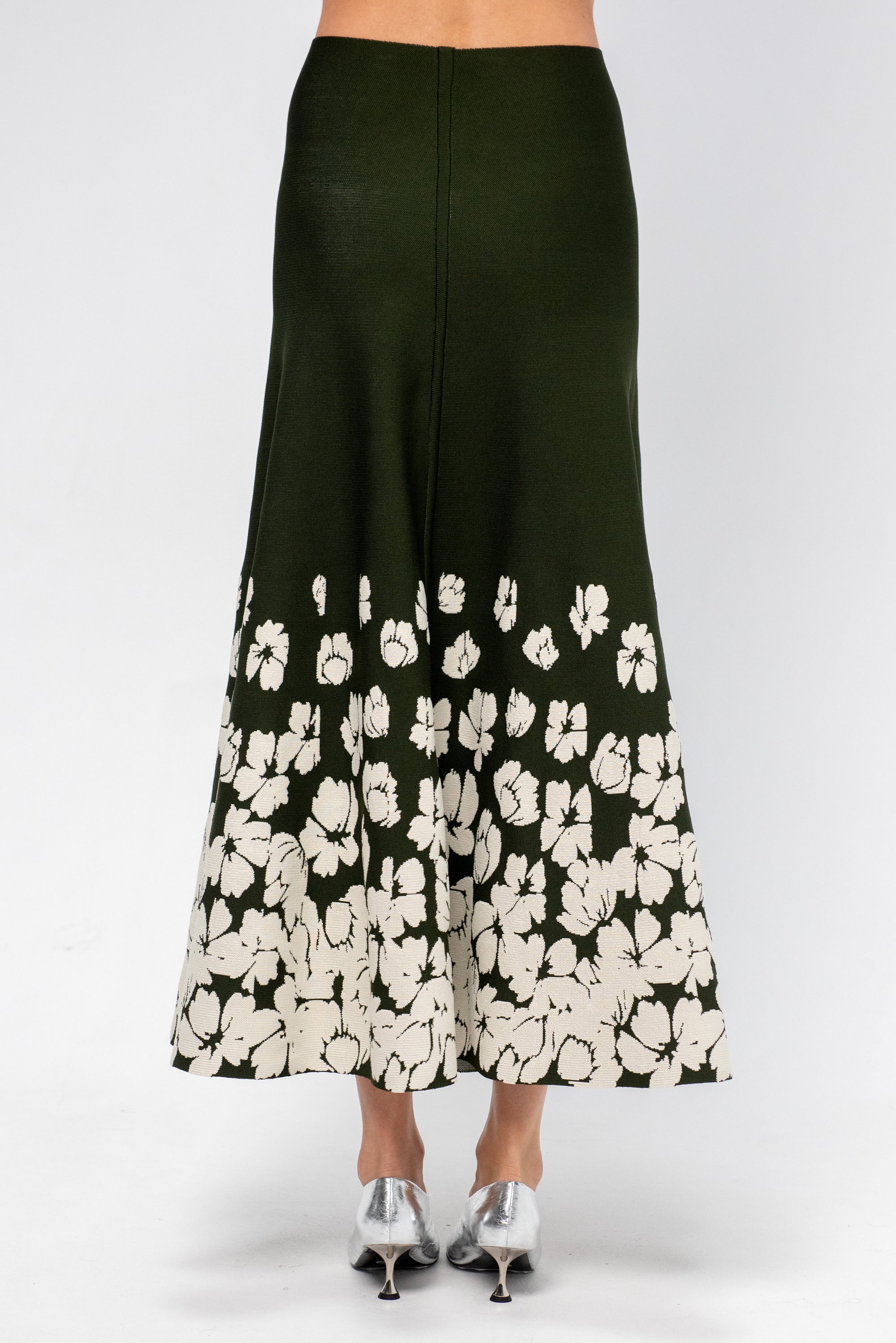 Kaia Skirt, Military Green &amp; Off-White