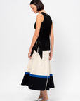 Roma Skirt, Off-White / Blue / Black