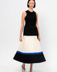 Roma Skirt, Off-White / Blue / Black