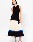 Roma Skirt, Off-White / Blue / Black