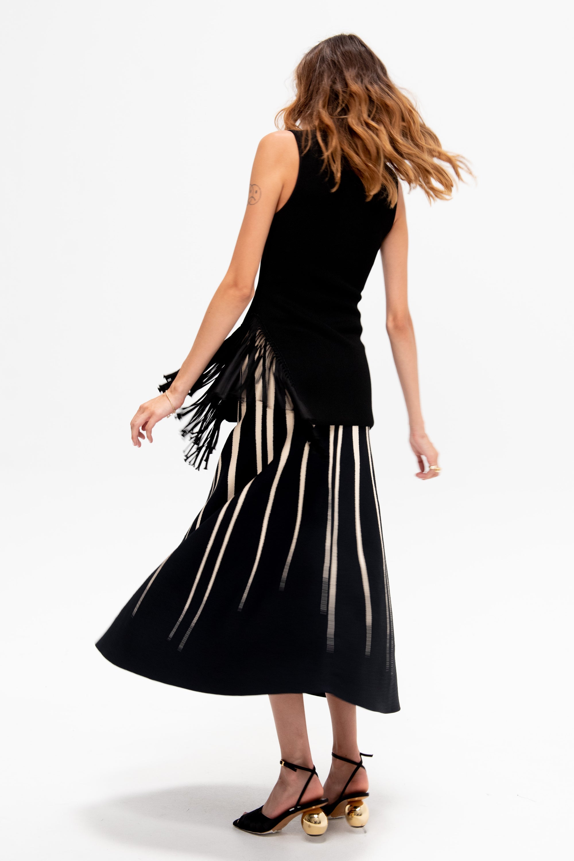 Anisa Skirt, Black &amp; Vanilla