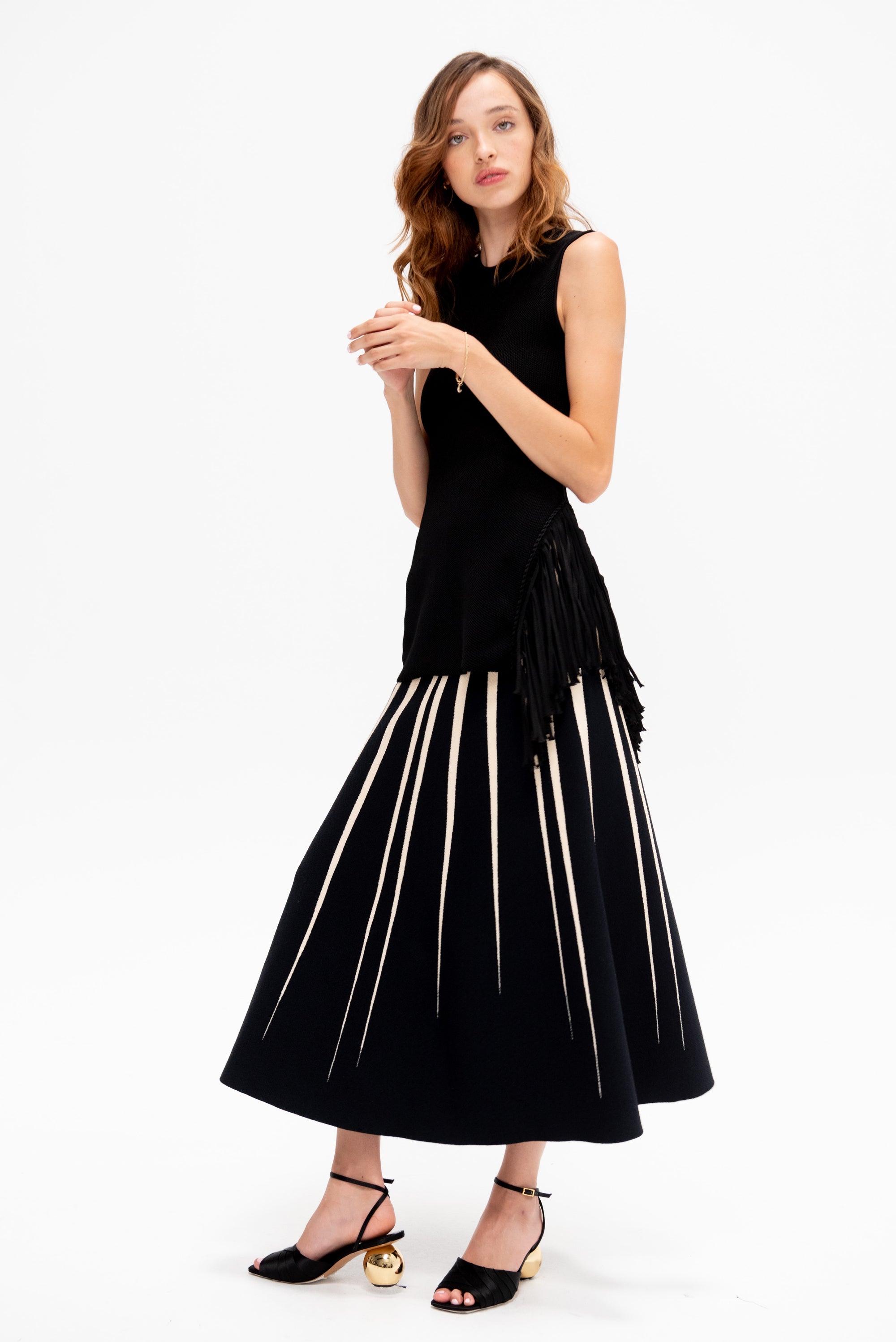 Anisa Skirt, Black &amp; Vanilla
