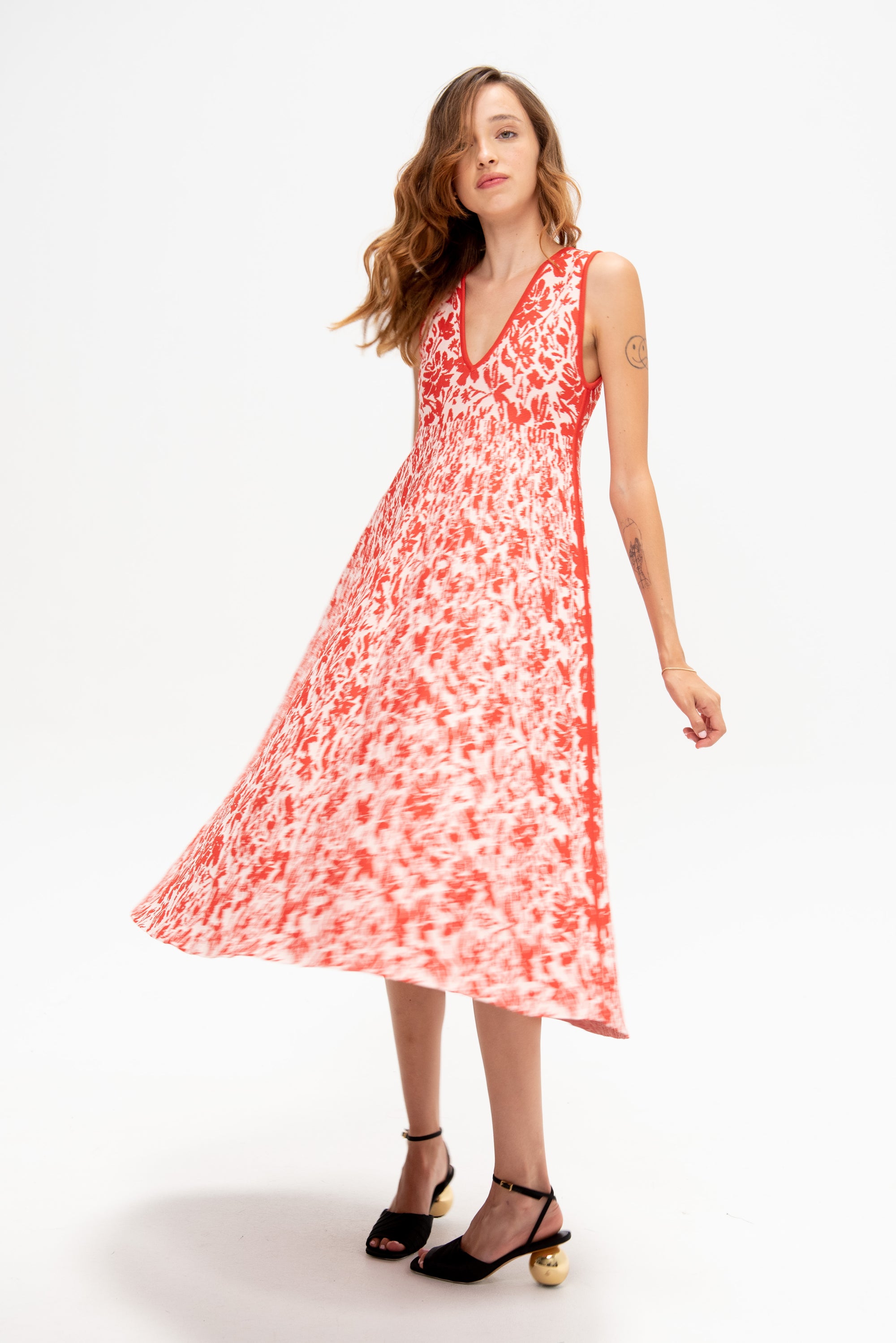 Philo Dress, Flamingo &amp; Coral