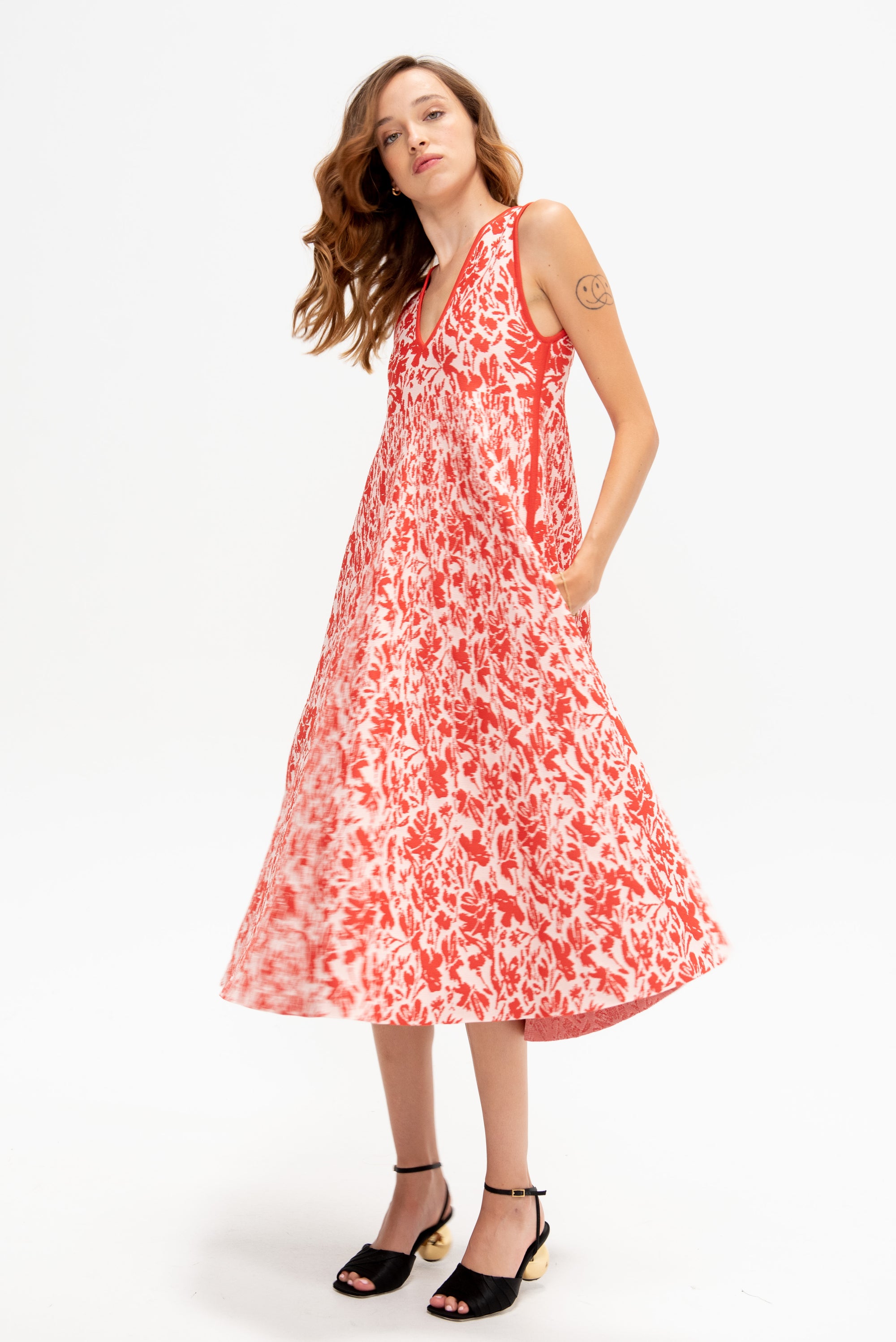Philo Dress, Flamingo &amp; Coral