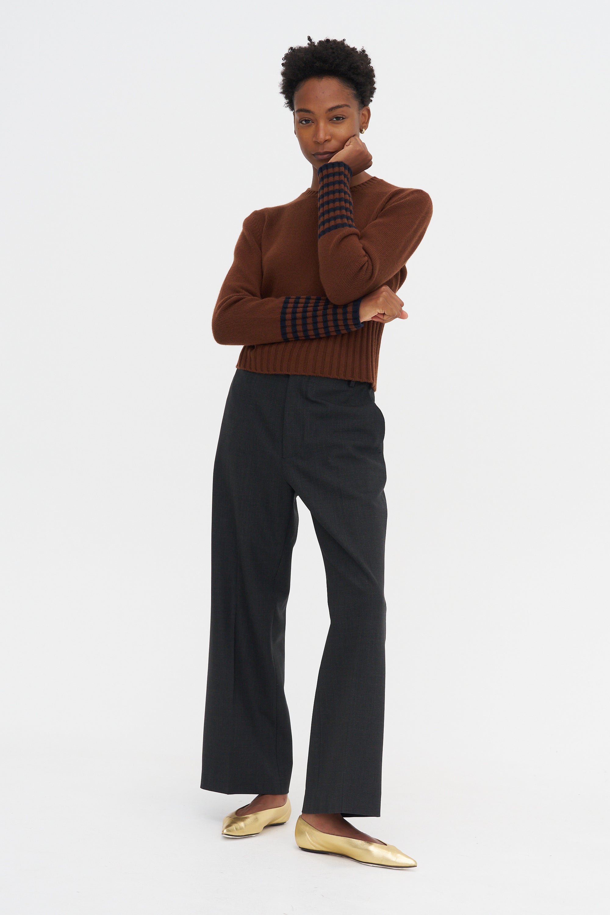 Long Sleeve Crew Neck, Barley