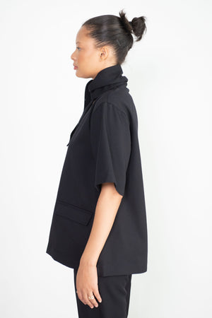 PLAN C - Wool Shirt, Navy-Black