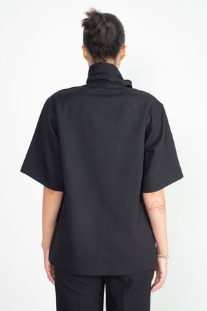 PLAN C - Wool Shirt, Navy-Black