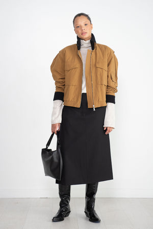 PLAN C - Sporty Bomber Jacket, Cinamon