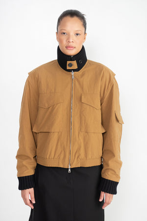 PLAN C - Sporty Bomber Jacket, Cinamon