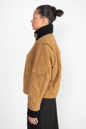 PLAN C - Sporty Bomber Jacket, Cinamon