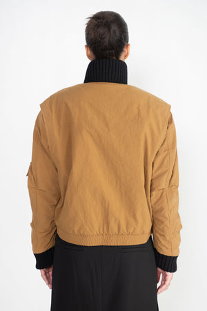 PLAN C - Sporty Bomber Jacket, Cinamon