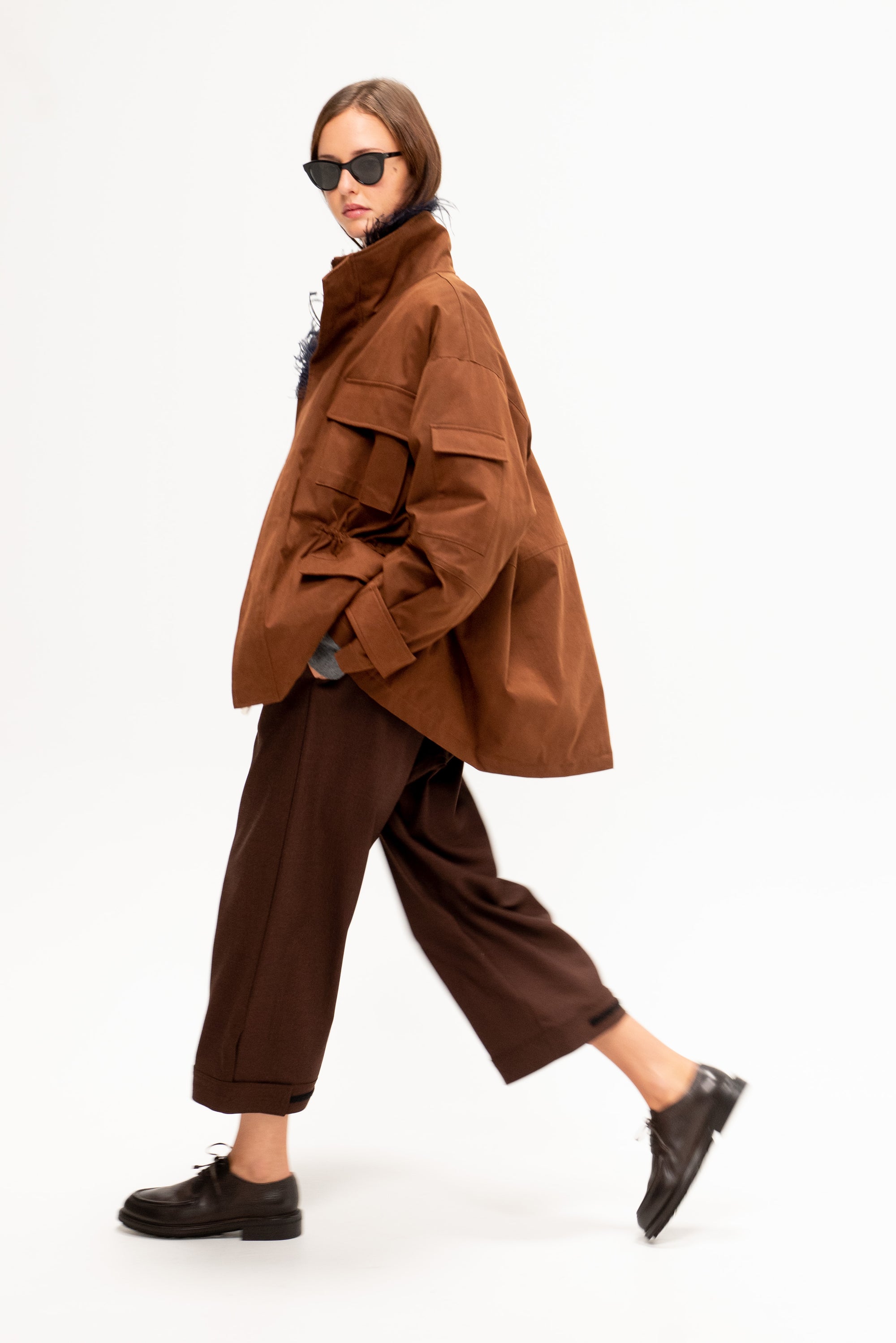 Trousers, Brown Melange