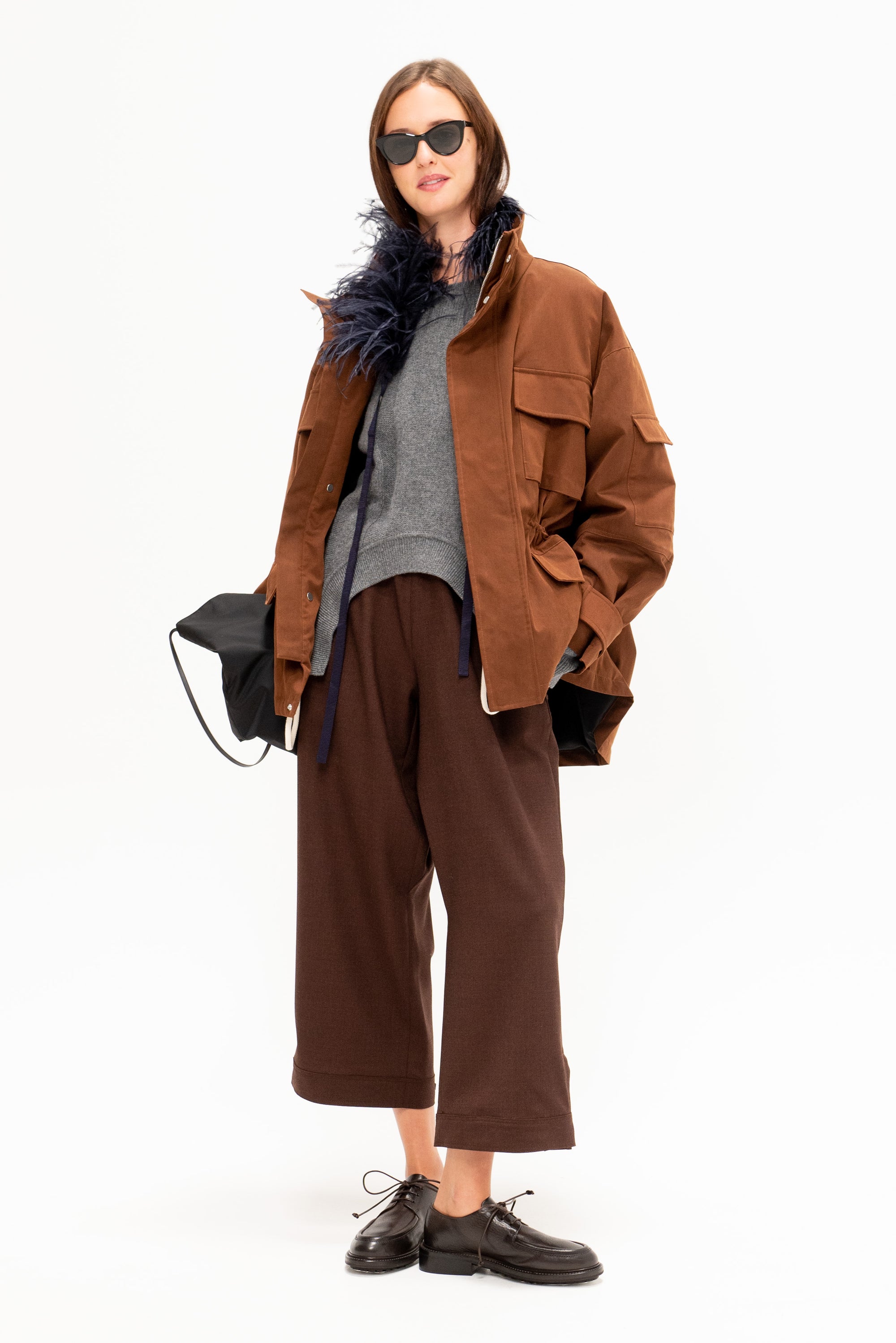 Trousers, Brown Melange