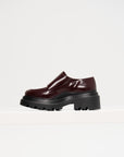 Leather Loafers with Buckles, Burgundy