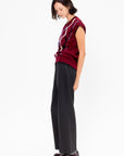 Cashmere V-Neck Vest, Burgundy