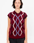 Cashmere V-Neck Vest, Burgundy