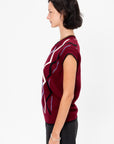 Cashmere V-Neck Vest, Burgundy