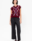 Cashmere V-Neck Vest, Burgundy