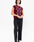 Cashmere V-Neck Vest, Burgundy