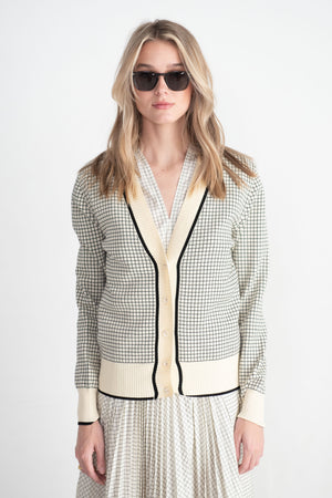 PLAN C - Notebook Check Cardigan, Butter