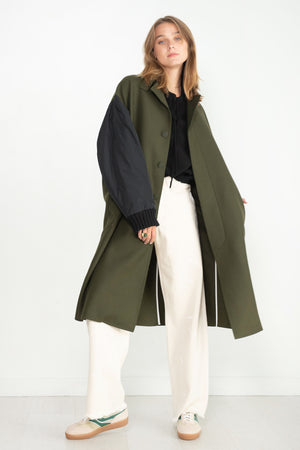 PLAN C - Wool Coat, Green