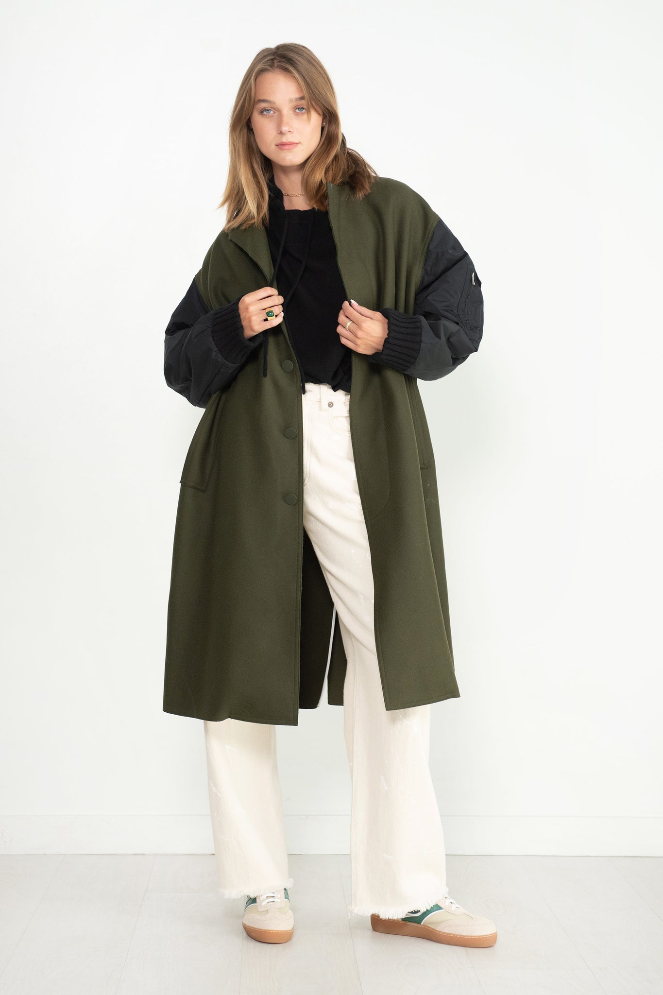 PLAN C - Wool Coat, Green