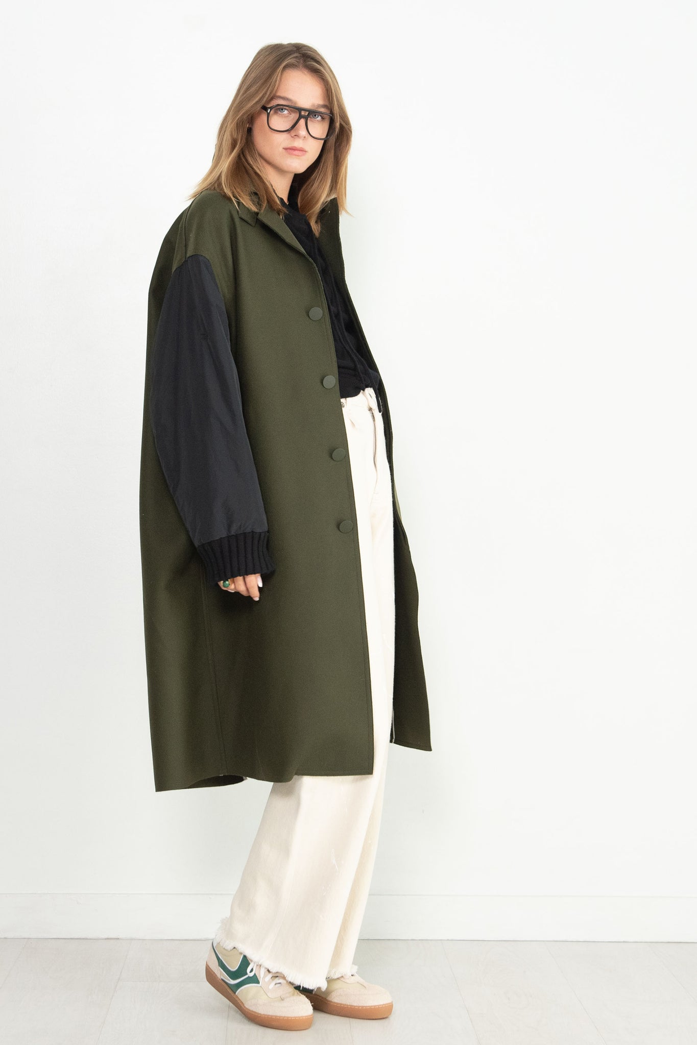 PLAN C - Wool Coat, Green