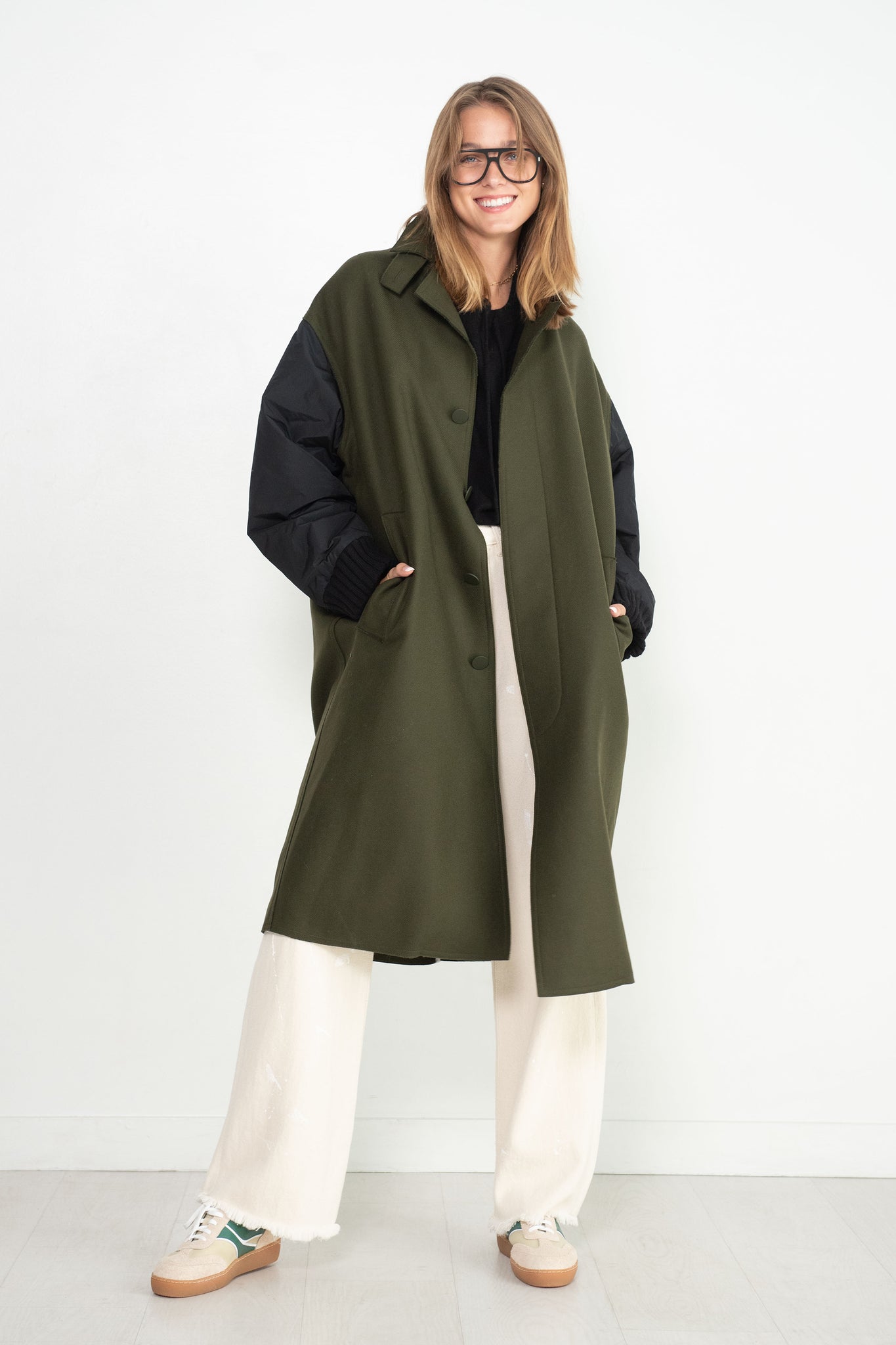 PLAN C - Wool Coat, Green