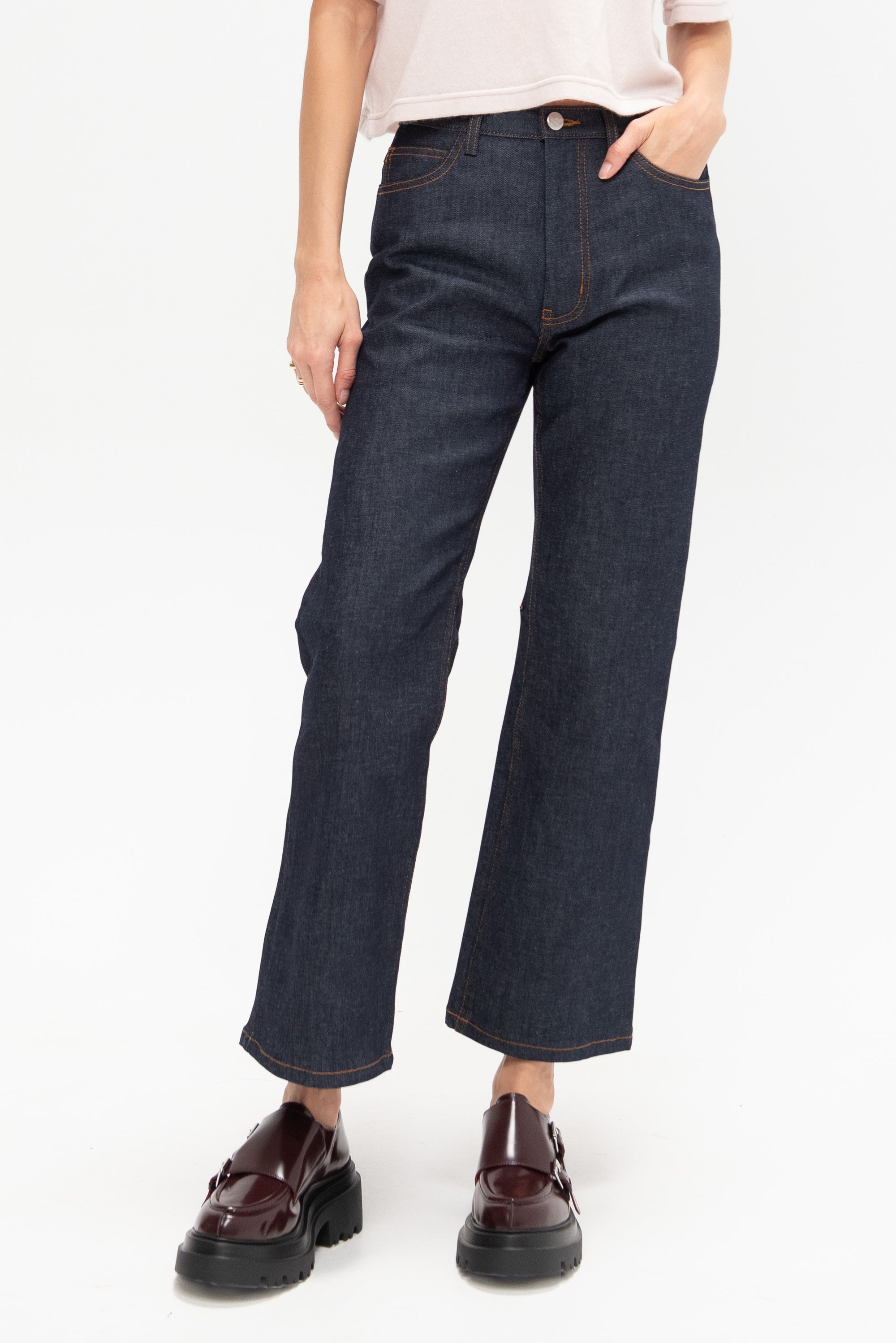 Leather Loafers with Buckles, Burgundy