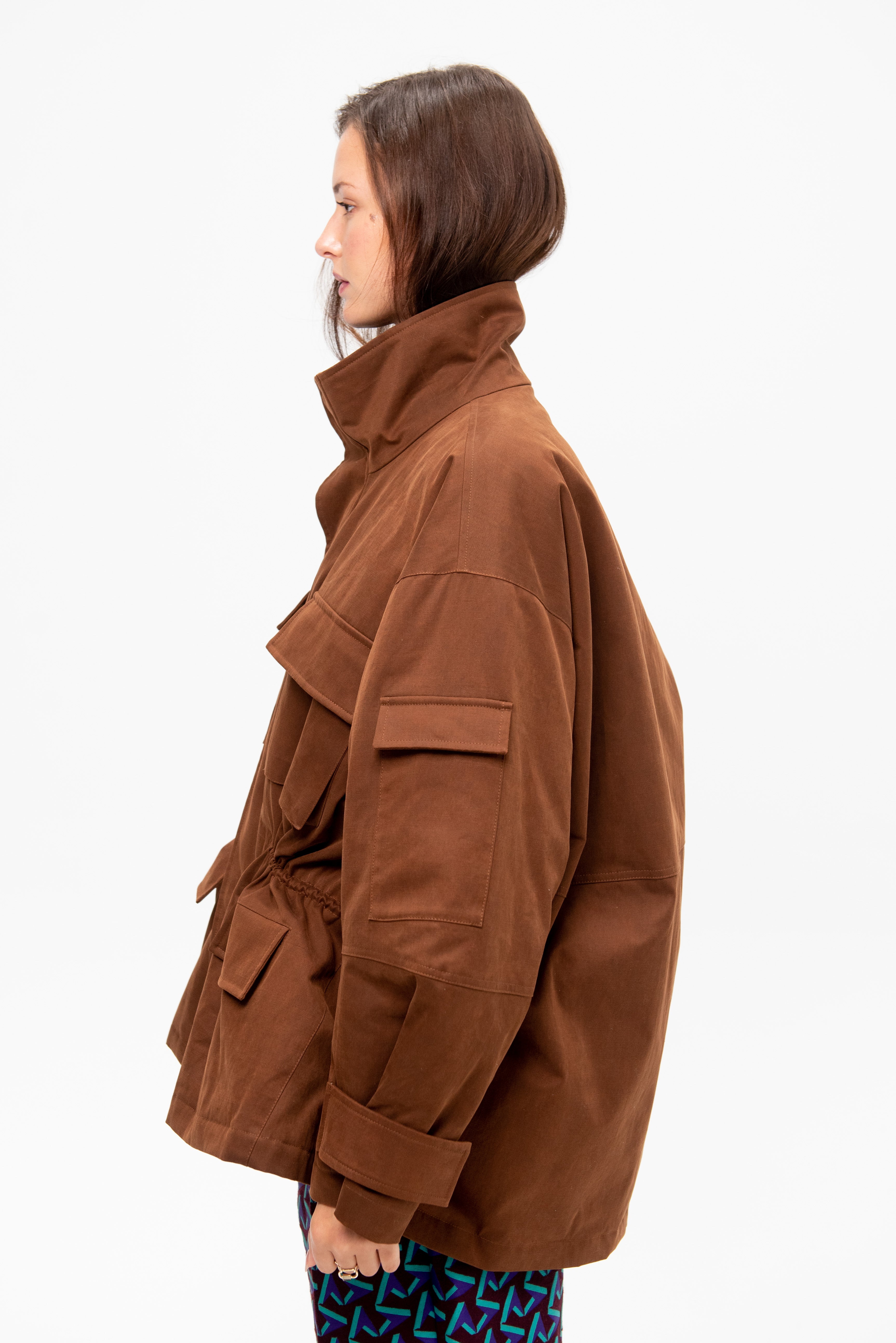 Plan C Oversized Jacket, Coffee – Kick Pleat