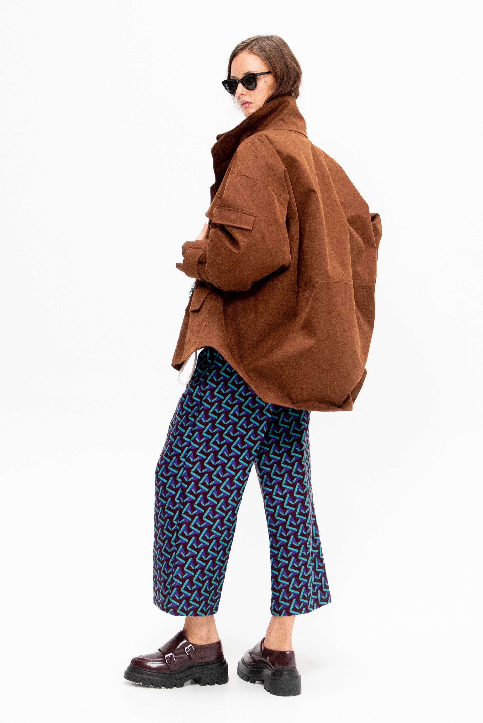 Plan C Oversized Jacket, Coffee – Kick Pleat