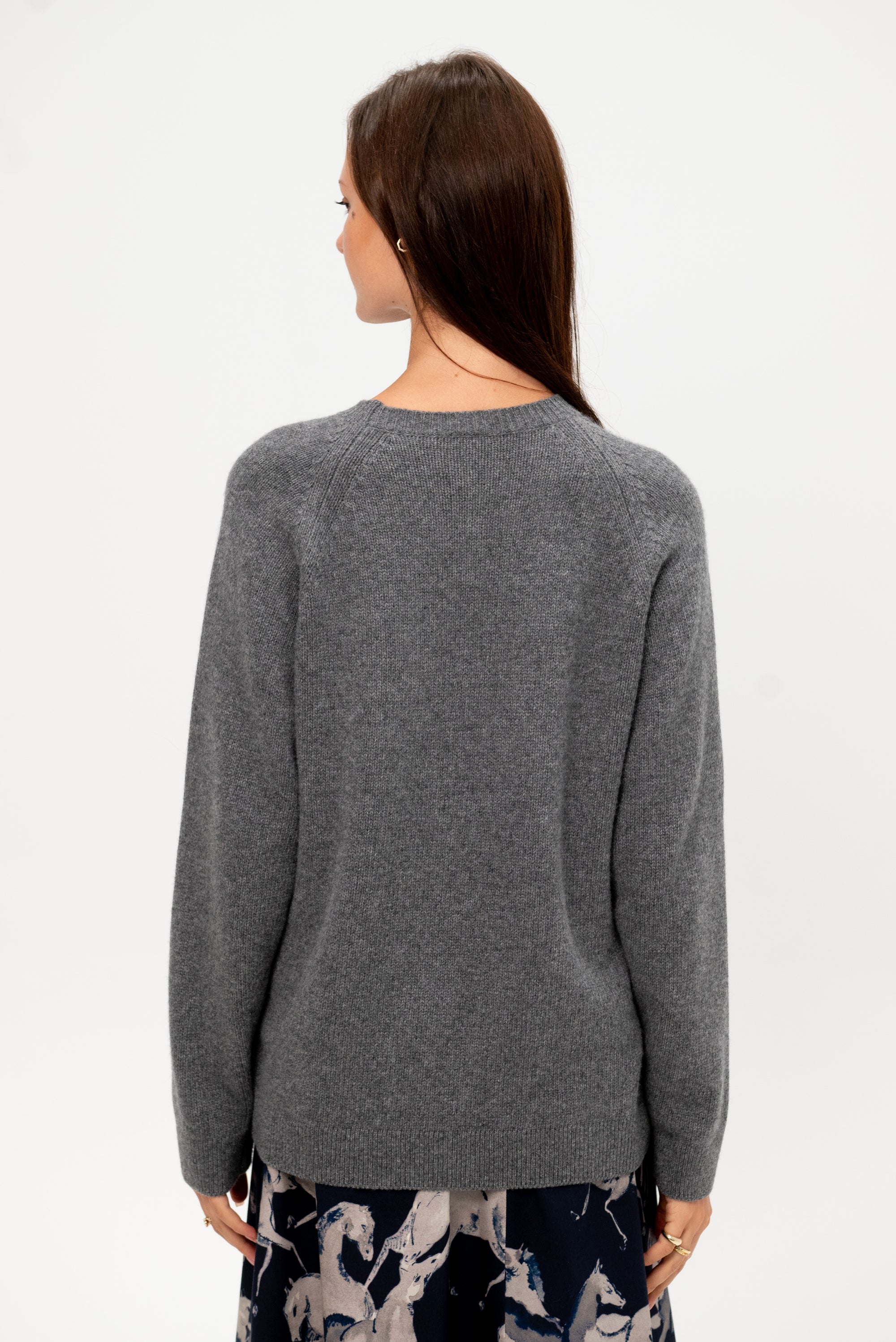 Long Sleeve Crewneck Sweater, Pewter
