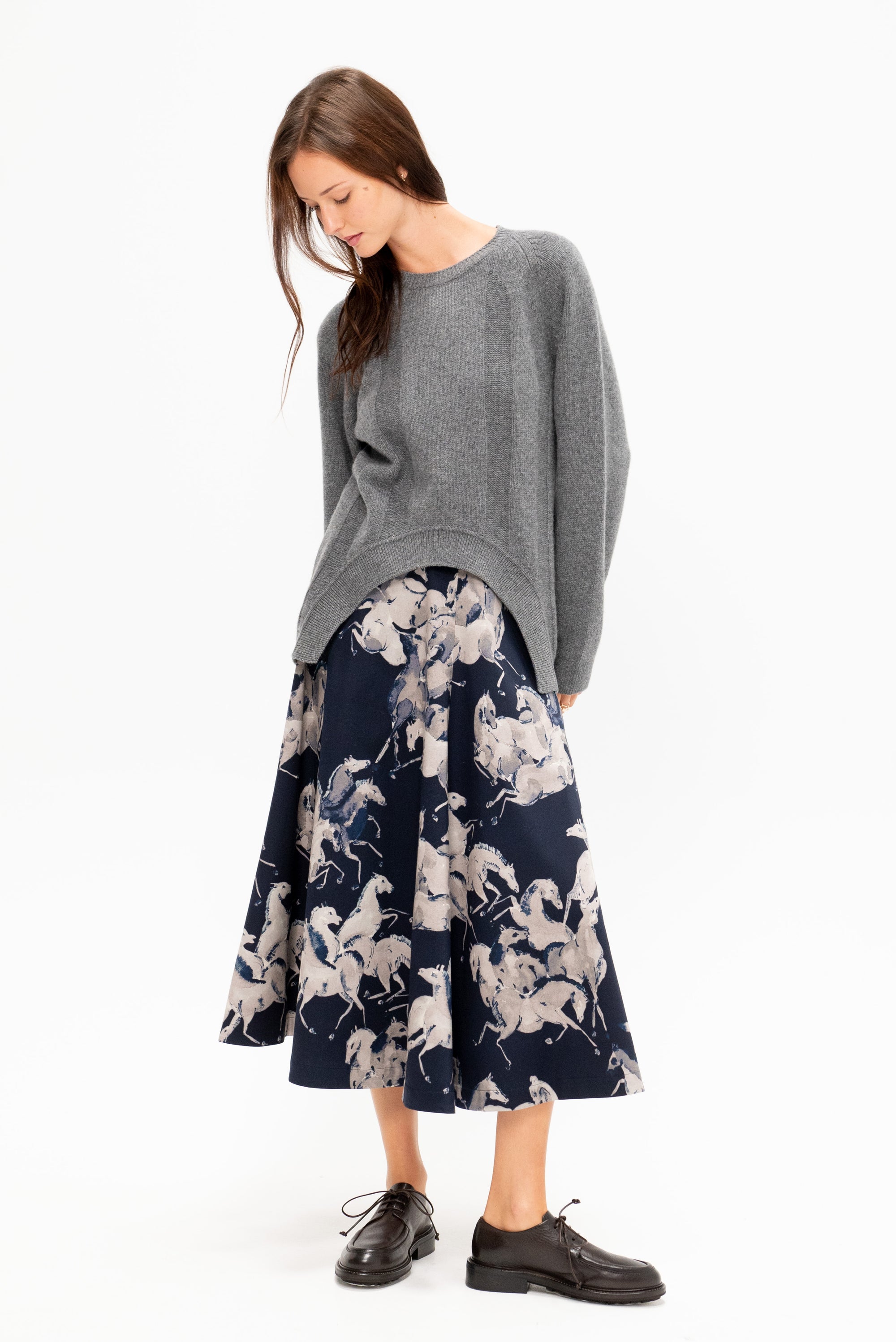Long Sleeve Crewneck Sweater, Pewter