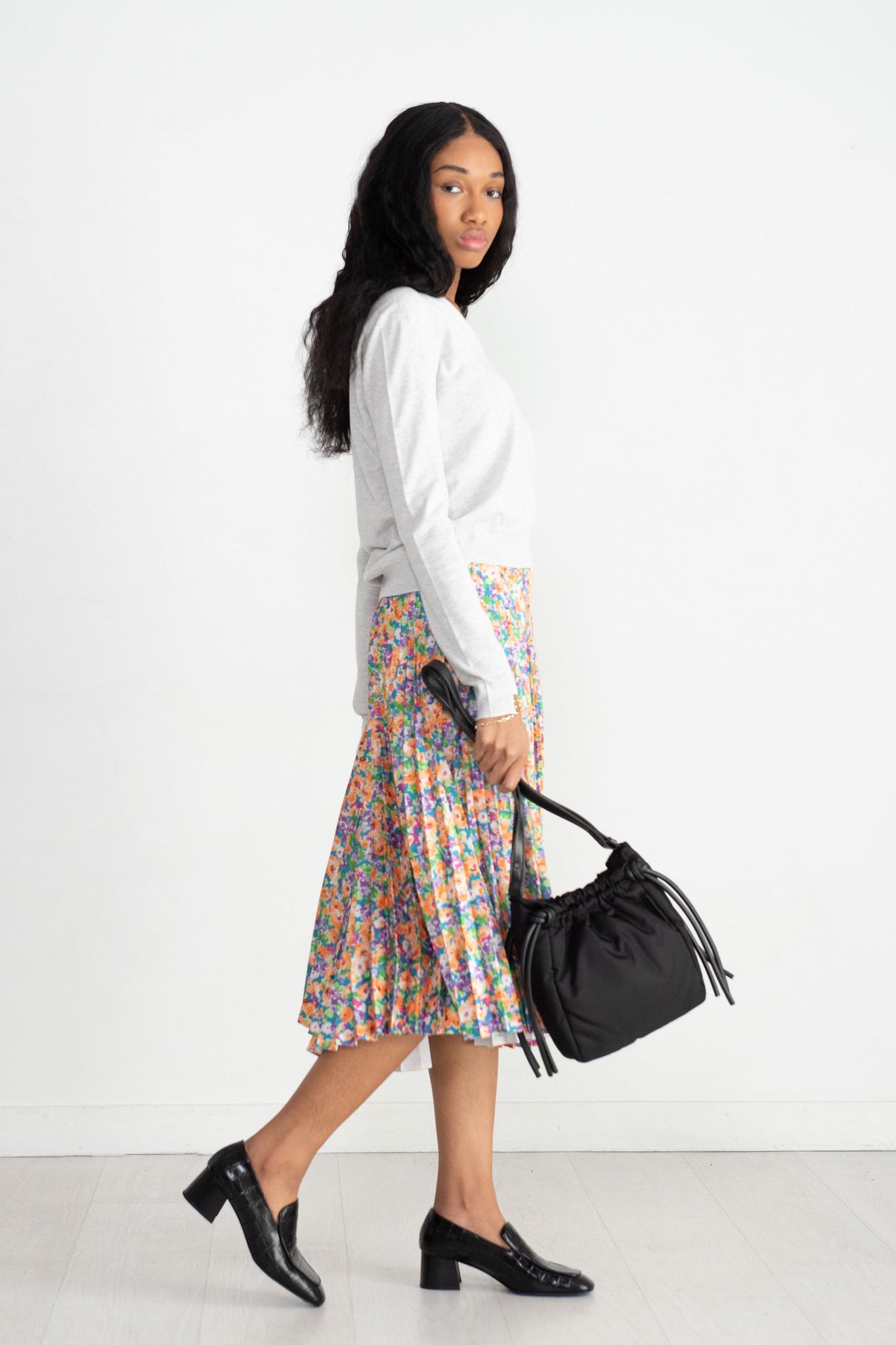 PLAN C - Pleated Skirt, Floral