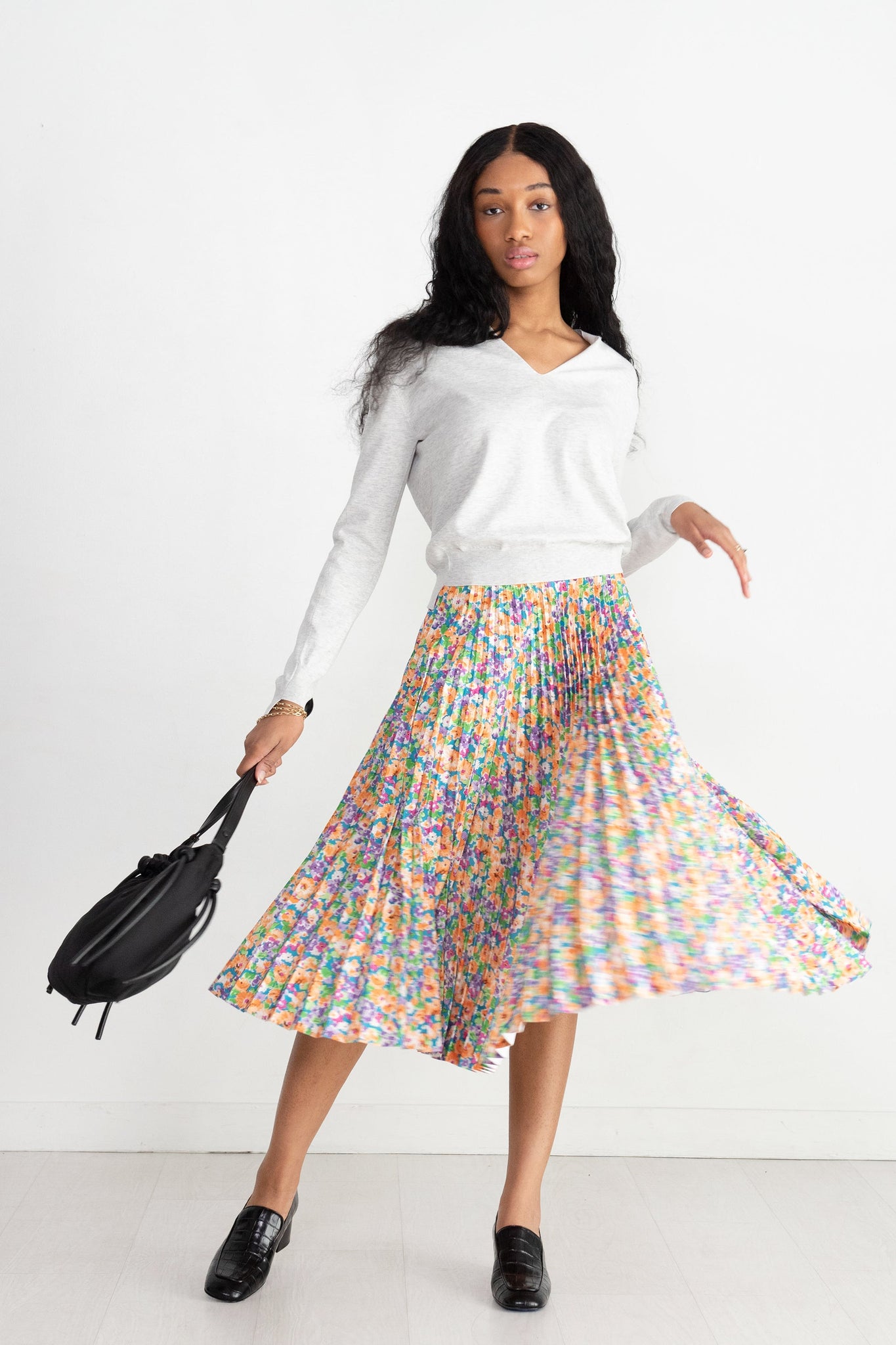 PLAN C - Pleated Skirt, Floral