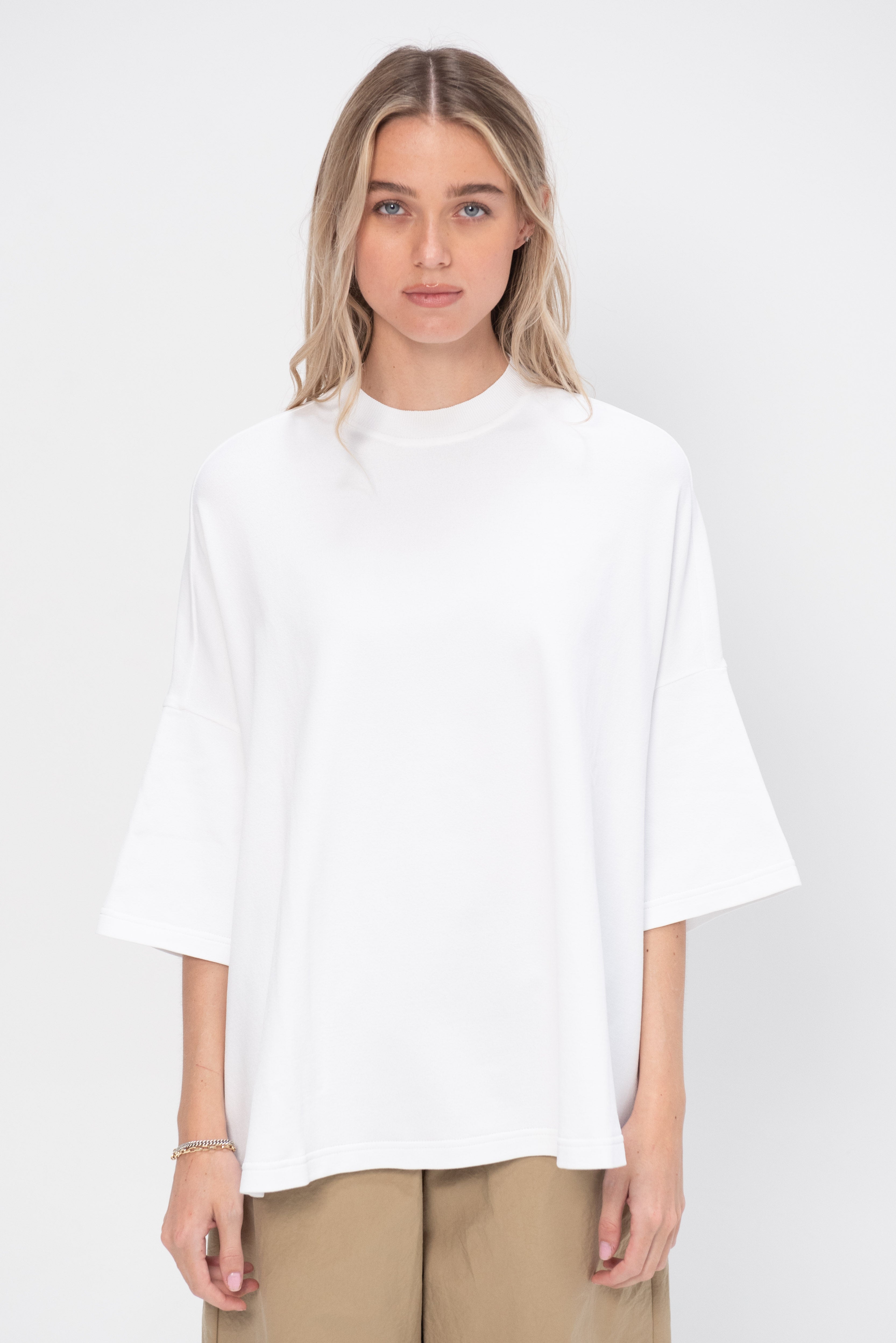 Tシャツ・カットソー OPEN YY_TheOpen Product TRIPLE KNOT CREW NECK TOP (WHITE) OPEN YY White Triple Knot Crew Neck T-shirt | REVERSIBLE