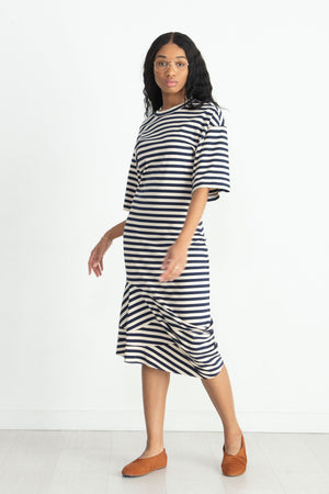 PLAN C - Short Sleeve Dress, Stripe