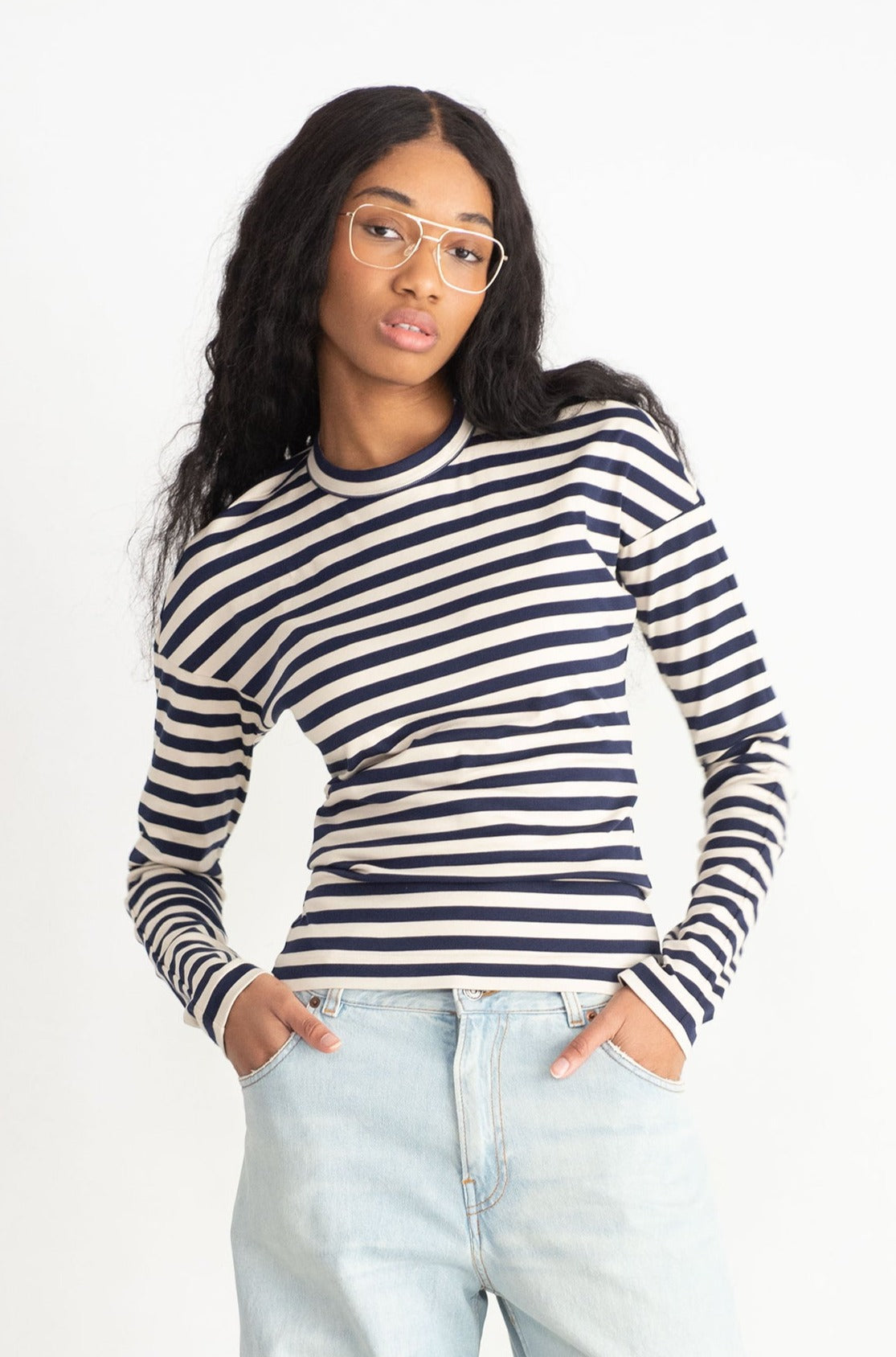 Plan C Long Sleeve T-Shirt, Stripe – Kick Pleat