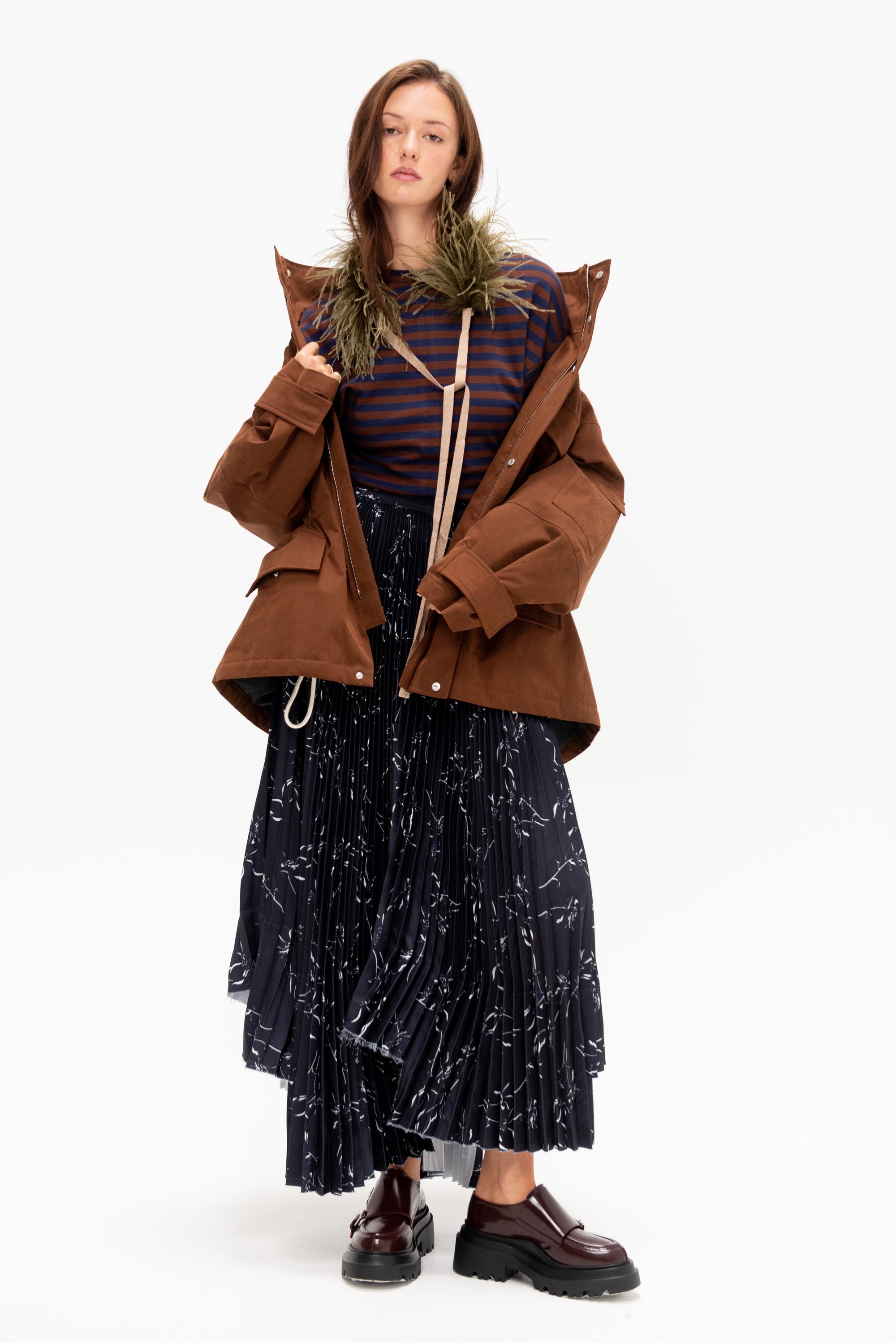 Striped T-Shirt, Brown &amp; Blue
