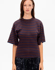 Striped T-Shirt, Brown & Blue